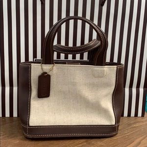 COACH Brown and Khaki Mini Tote / Purse